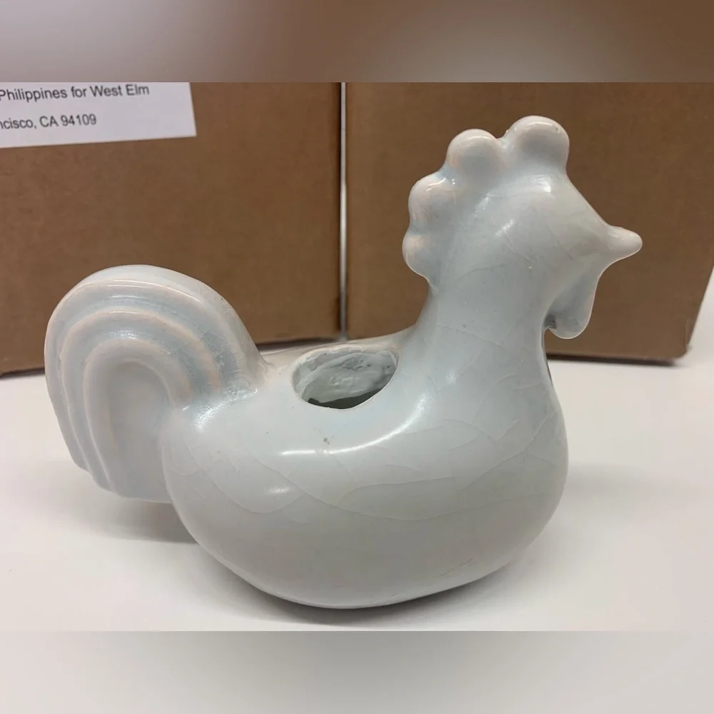 West Elm 2/$18 Chicken White Candle Taper Holder